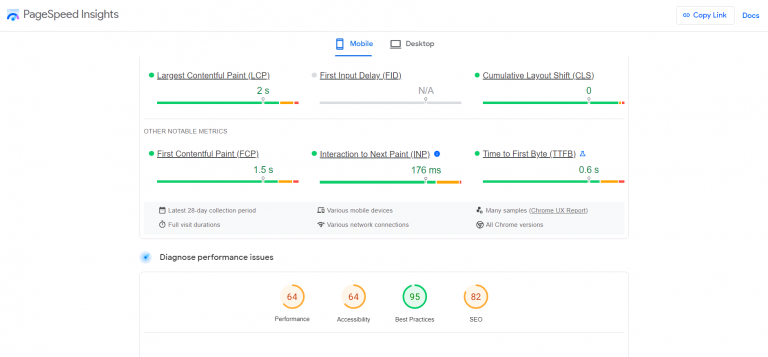 Awdiz googlepage speed insight mobile